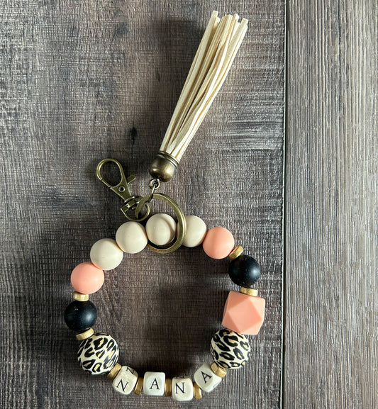 NANA Keychain Wristlet Peach Beads