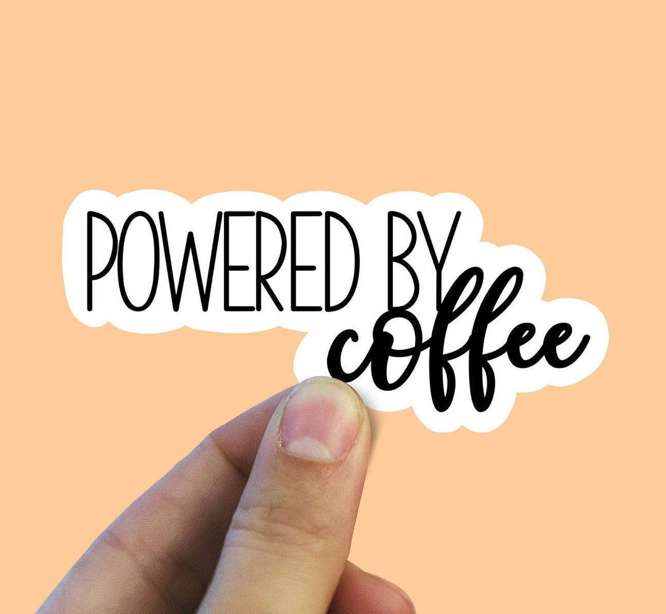 Powered By Coffee Vinyl Sticker